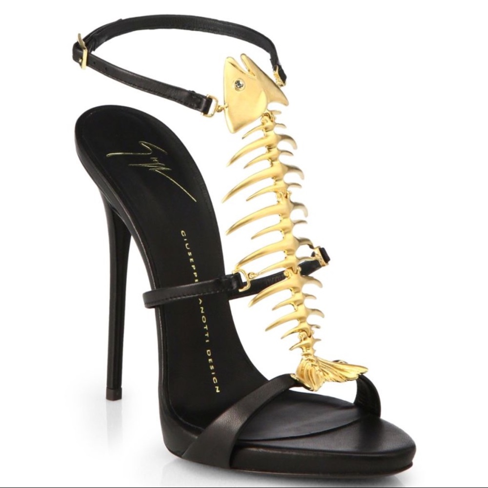 Giuseppe Zanotti Skeletal Fish Leather Heels